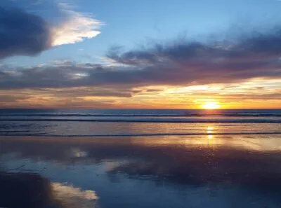Zonsondergang op het strand in Agadir