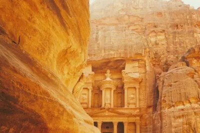 Schatkamer in Petra, Jordanië.