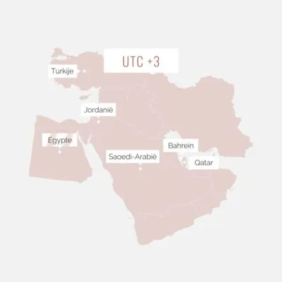 Tijdsverschil overzicht van Jordanië
