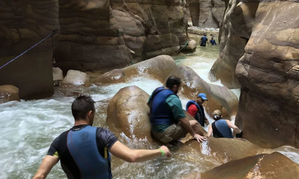 Siq trail Wadi Mujib in Jordanië