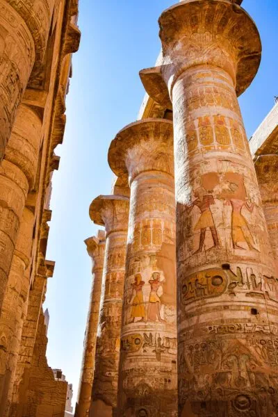 Zuilen van een tempel in Egypte