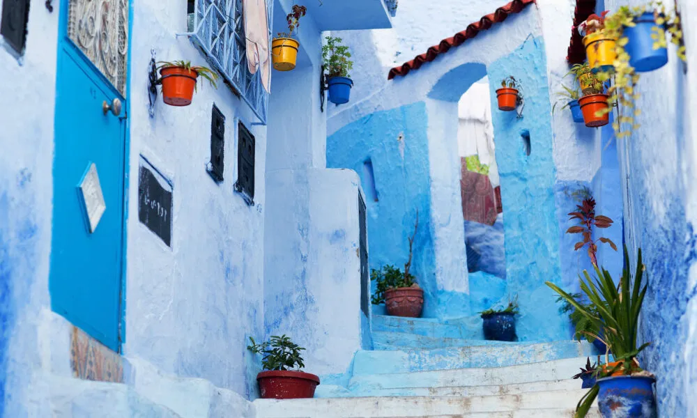 Blauwe straatjes van Chefchaouen Marokko