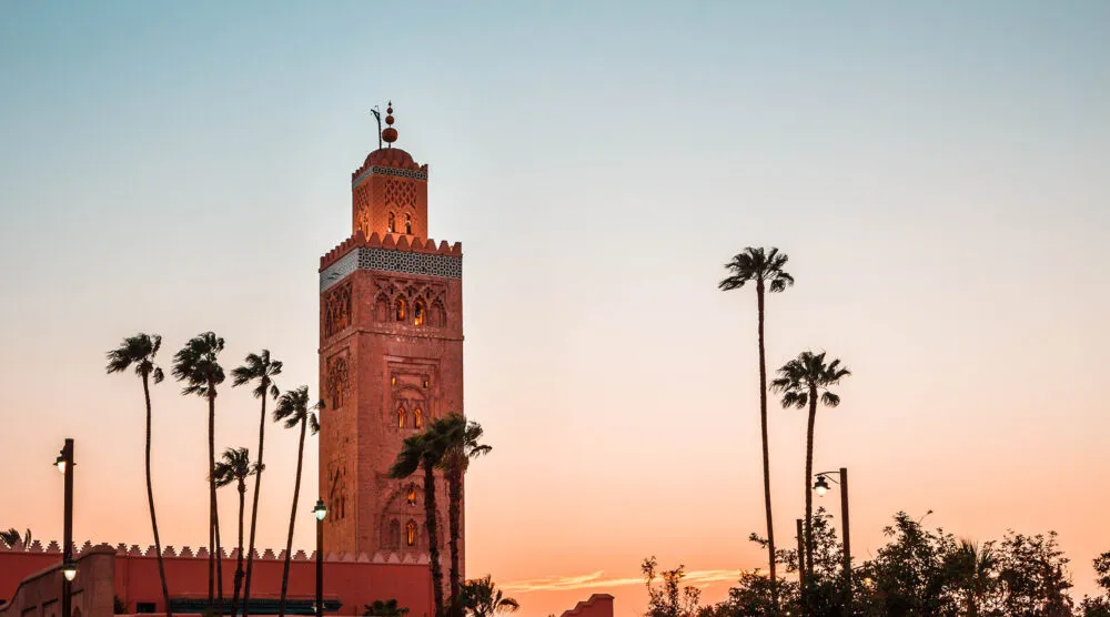 Marrakech bij zonsondergang