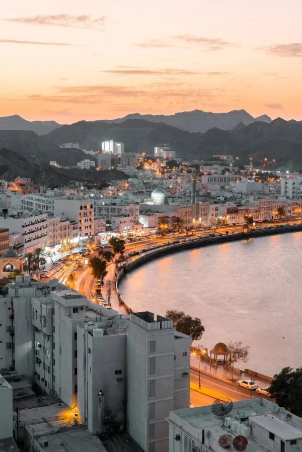 Muscat bij schemering
