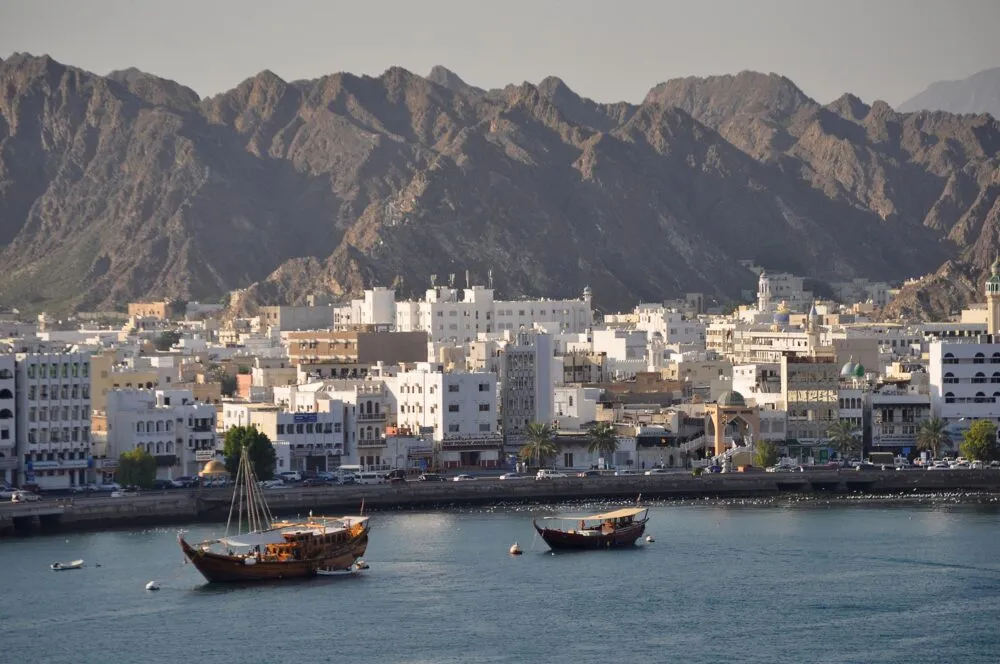 Witte huizen in Muscat