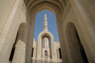 Sultan Qaboos Moskee in Muscat, Oman.