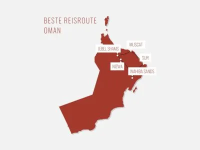 Beste reisroute map Oman