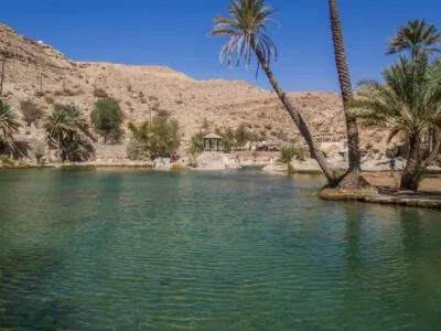 Wadi Bani Khalid Oman met palmbomen