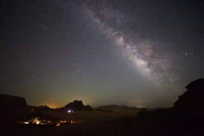 Sterrenhemel in Wadi Rum Jordanië