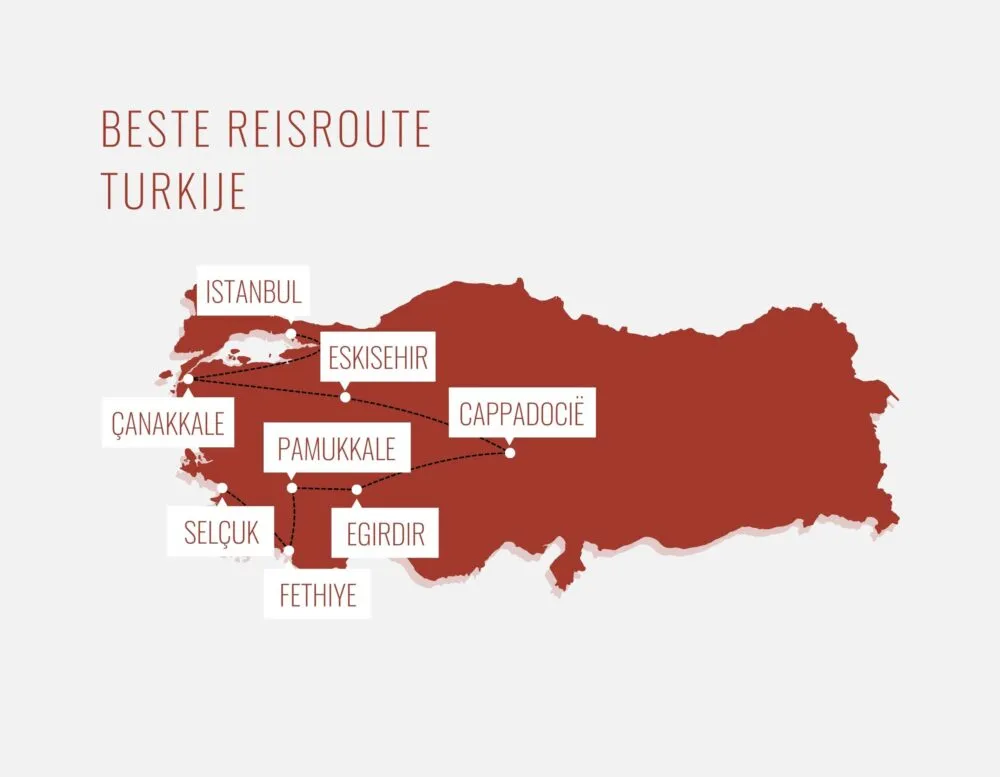 Beste reisroute Turkije