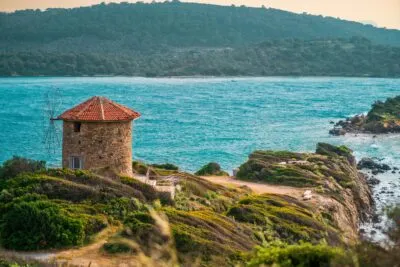 Molen aan de kust van Bodrum Turkije