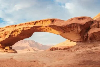 Boog in Wadi Rum, Jordanië.
