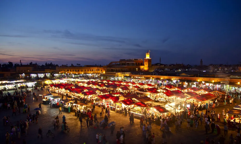 Markt in Marrakech Marokko in de avond