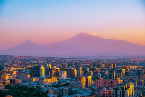 Gekleurde lucht Yerevan Armenië
