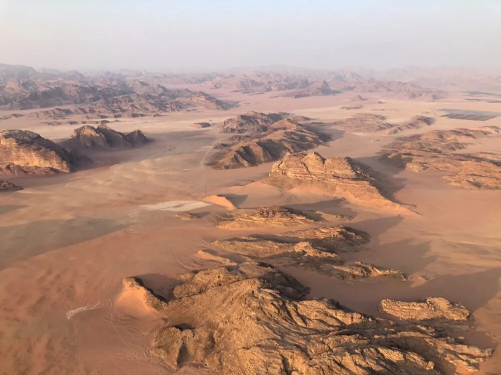 Ballonvaart over de Wadi Rum met zonsopkomst